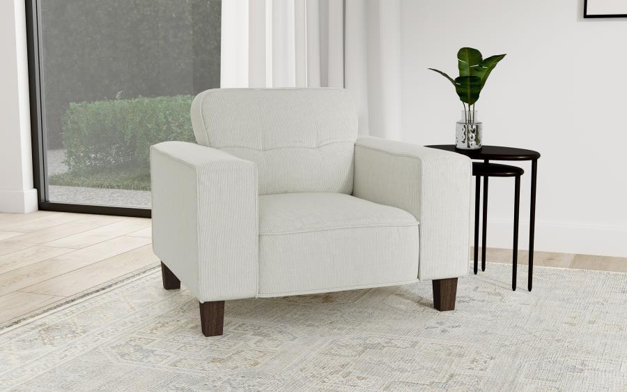 Deerhurst - Upholstered Track Arm Tufted Accent Chair - Greige by Coaster Fine Furniture | Bel Furniture