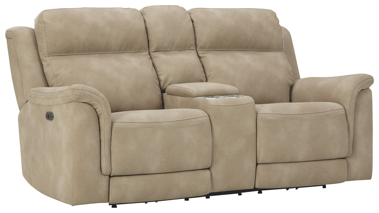 Next-Gen Durapella - Reclining Power Loveseat With Console Beige by Signature Design by Ashley® | Bel Furniture