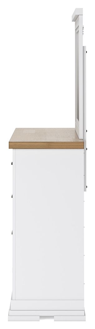 Ashbryn - White / Natural - Dresser And Mirror by Benchcraft® | Bel Furniture