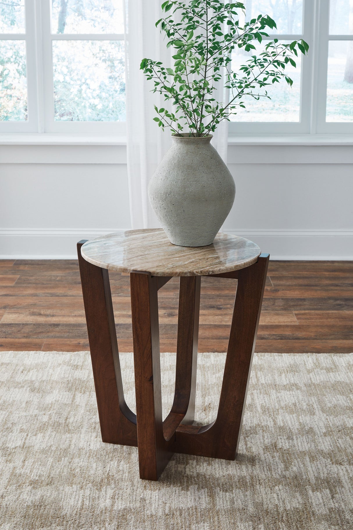 Tanidore - Warm Brown - Round End Table by Signature Design by Ashley® | Bel Furniture