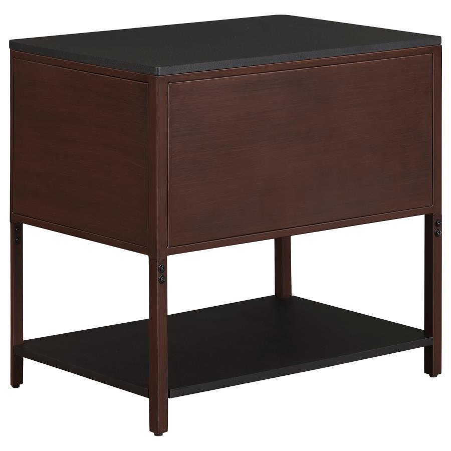 Zimmerlee - 2-Drawer Side Table with Shelf - Rust Brown by Coaster Fine Furniture | Bel Furniture