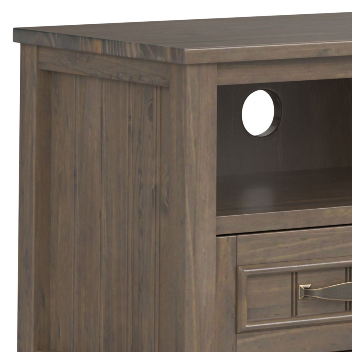 Lev - Low TV Stand - Smoky Brown by Simpli-Home | Bel Furniture