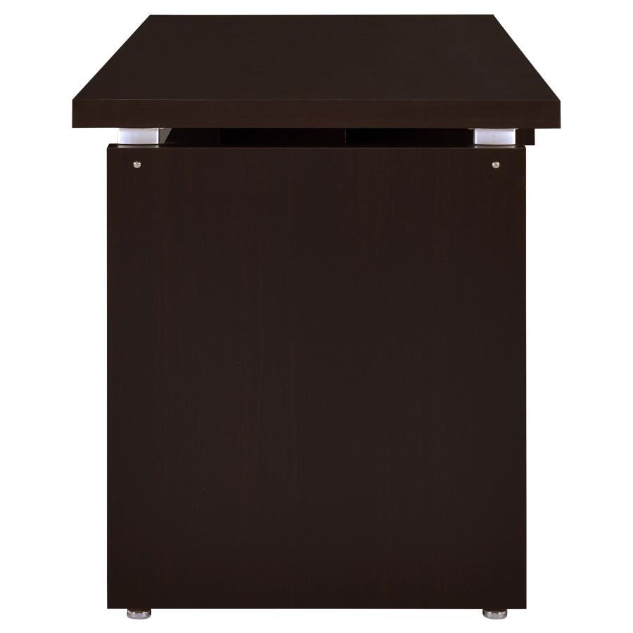 Skylar - Computer Desk With Keyboard Drawer - Cappuccino by CoasterEveryday | Bel Furniture