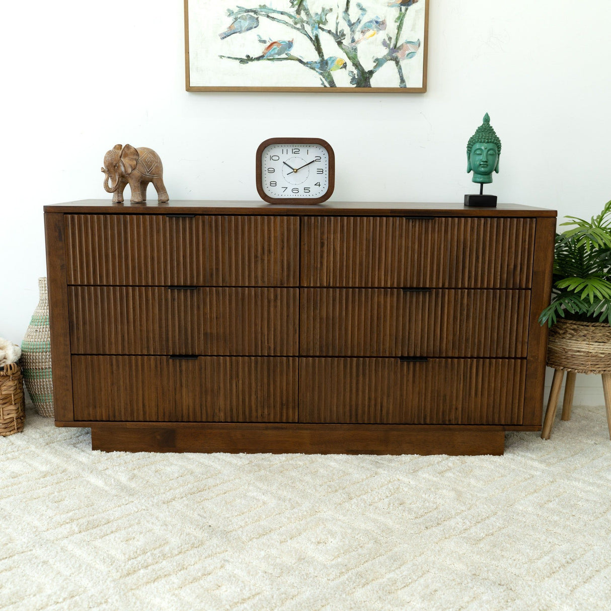 Lola - Mid-Century Modern Dresser With 6 Drawers - Dark Brown by Ashcroft Furniture | Bel Furniture