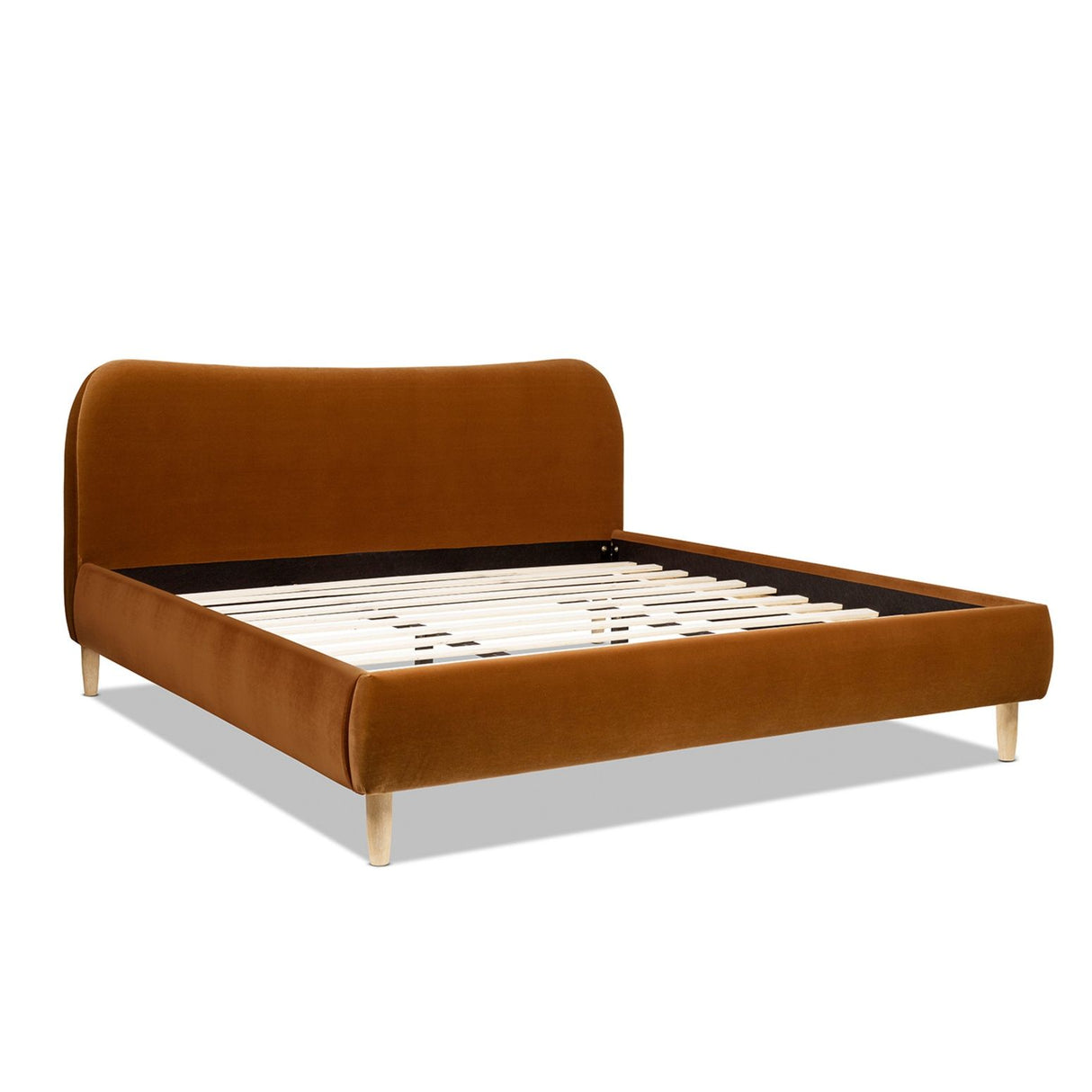 Roman - Curved Headboard Upholstered Platform Bed