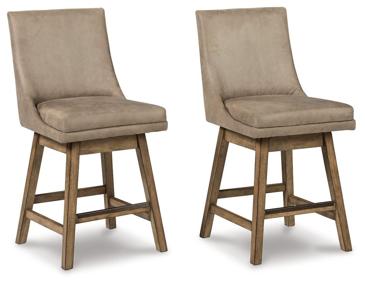 Tallenger - Swivel Barstool (Set of 2) Dark Brown 19''W x 20''D x 39''H Stool Sets by Signature Design by Ashley® | Bel Furniture