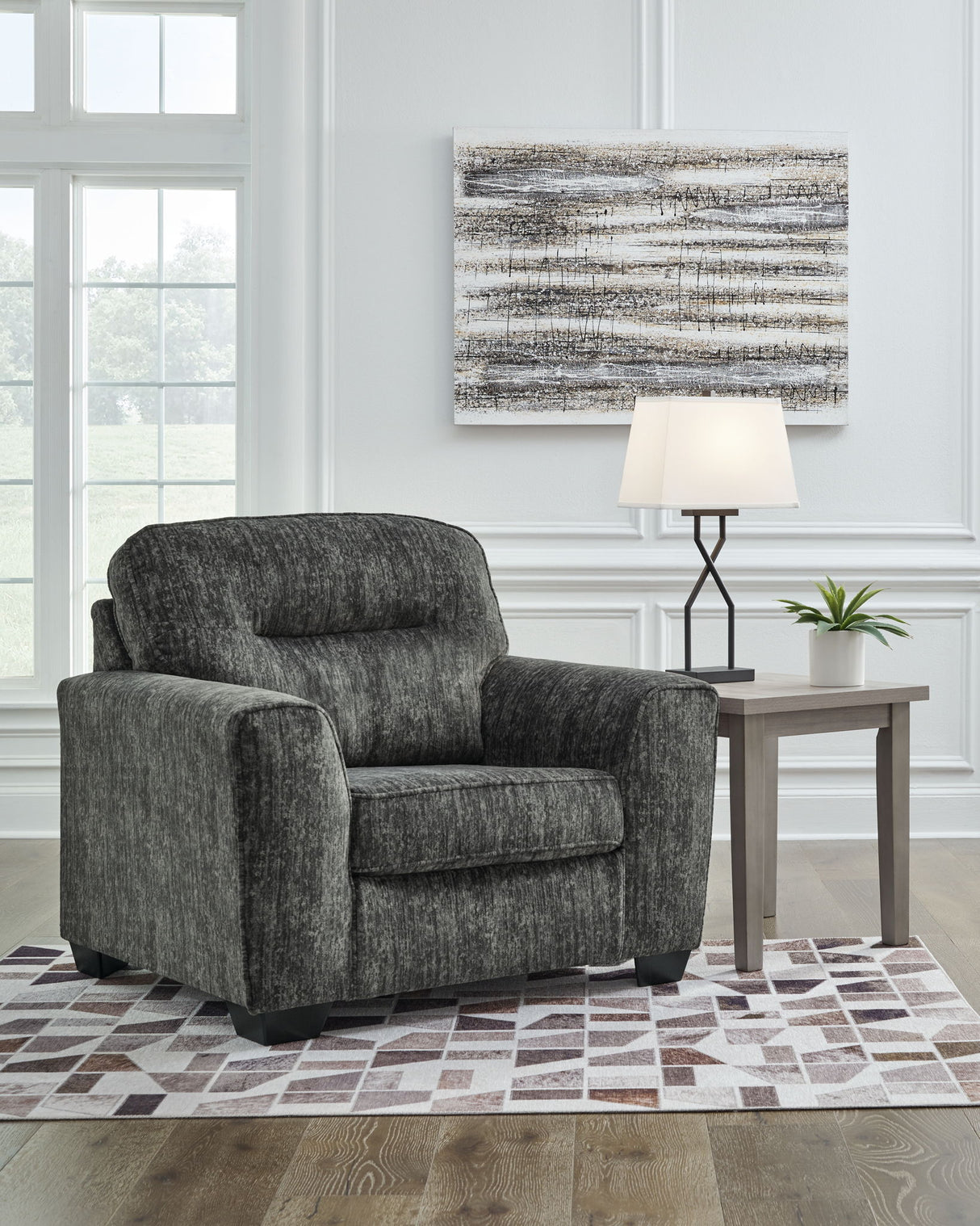 Lonoke - 2 Pc. - Chair And A Half, Ottoman - Gunmetal