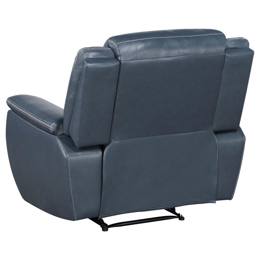 Sloane - Upholstered Padded Arm Recliner Chair - Blue by Coaster Fine Furniture | Bel Furniture