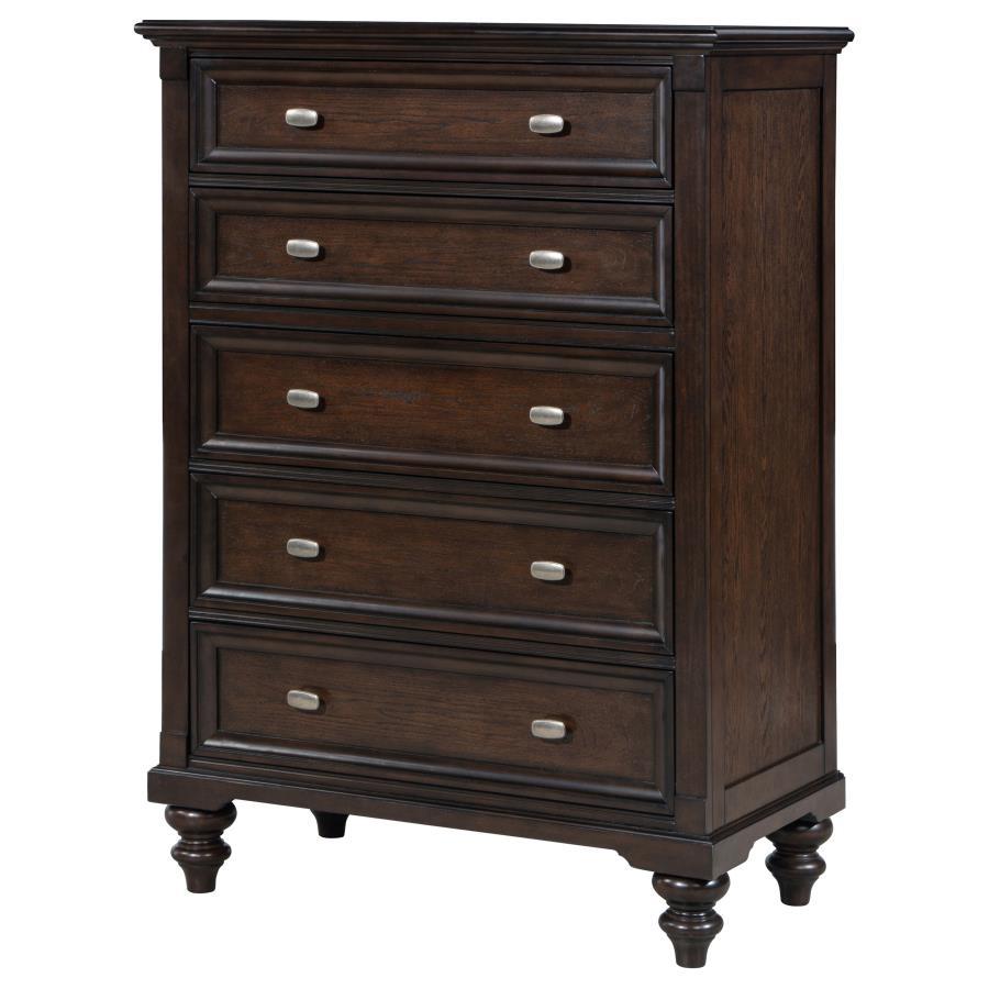 Andover - 5-Drawer Chest Of Drawers - Dark Oak by Coaster Fine Furniture | Bel Furniture
