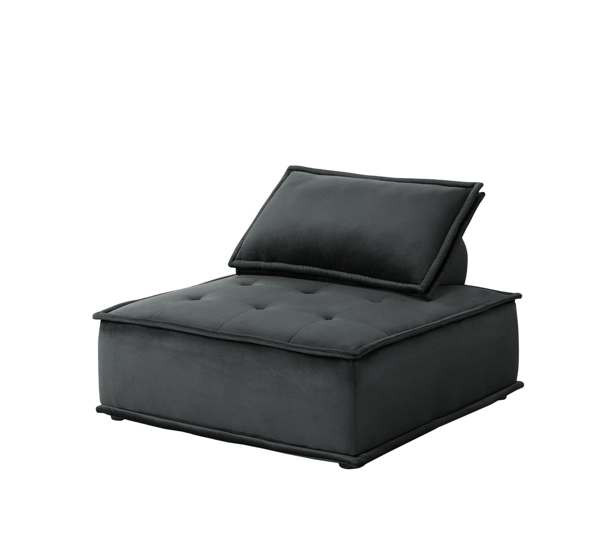 Anna - Velvet Armless Lounge Chair Black 1 Piece by Lilola Home | Bel Furniture