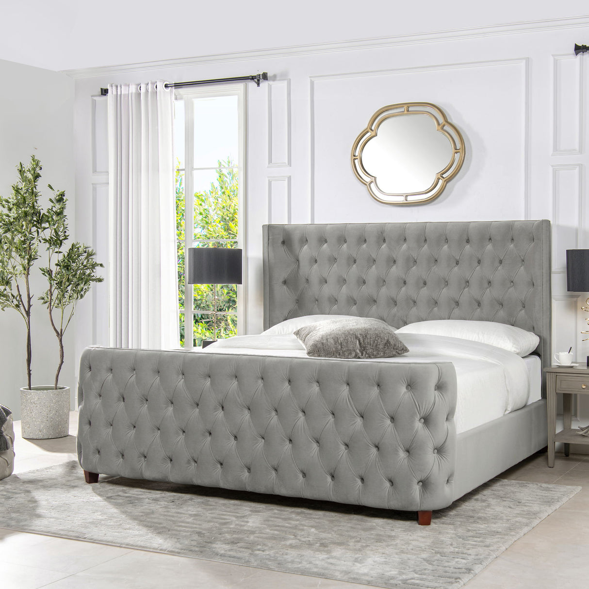 Brooklyn - Tufted Panel Bed Headboard And Footboard Set by Jennifer Taylor Home | Bel Furniture