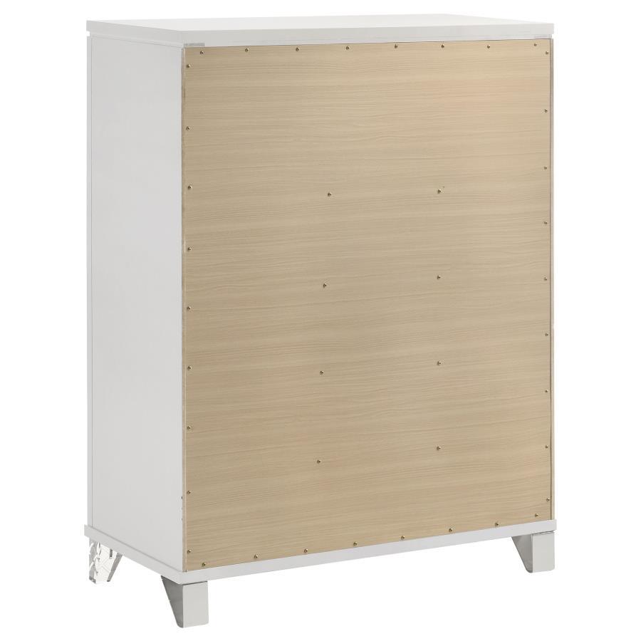 Marmore - 5-Drawer Bedroom Chest Of Drawers - White by Coaster Fine Furniture | Bel Furniture