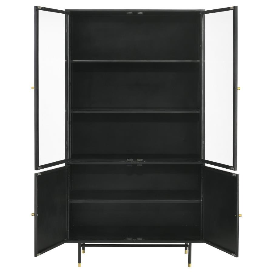 Santiago - 4 Door Metal Tall Storage Cabinet - Matte Black by CoasterElevations | Bel Furniture