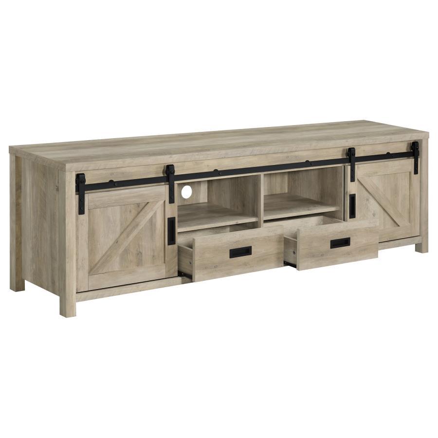 Madra - 2-Door Engineered Wood TV Stand by CoasterEssence | Bel Furniture