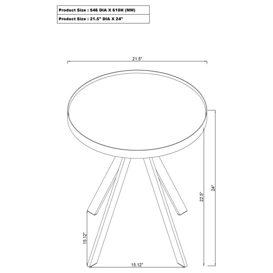 Briggs - Round Marble Printed Glass Top End Side Table by Coaster Fine Furniture | Bel Furniture