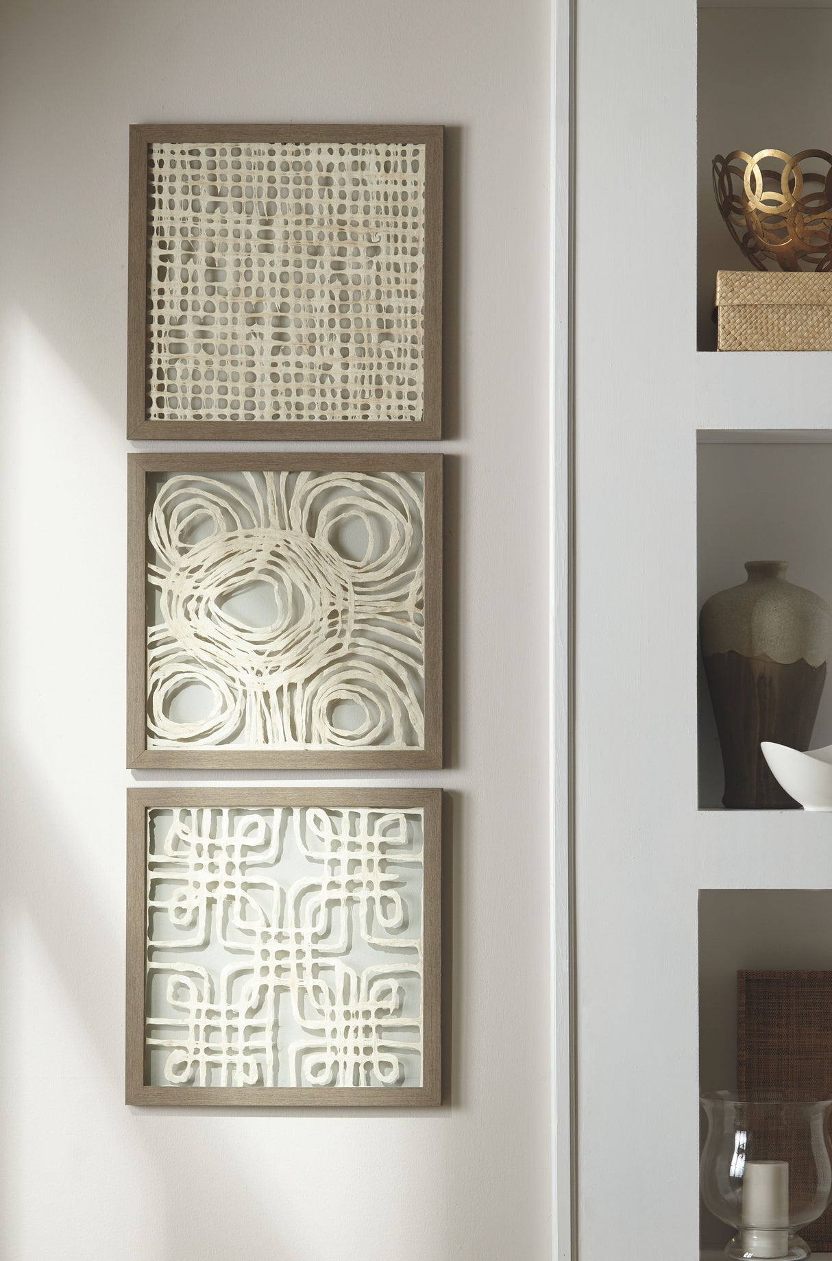 Odella - Cream / Taupe - Wall Decor Set (Set of 3) by Signature Design by Ashley® | Bel Furniture