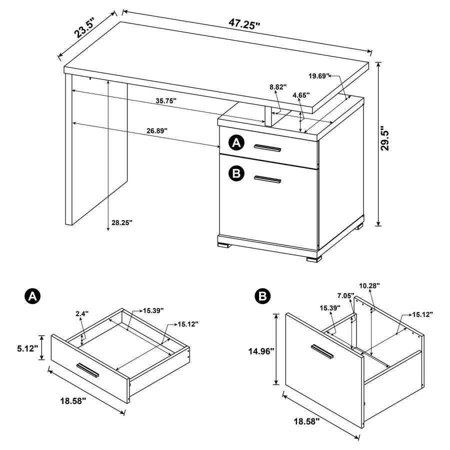 Irving - 2-Drawer Office Computer Desk