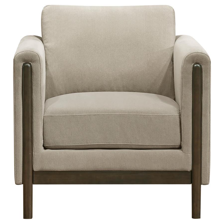 Islington - Fabric Upholstered Panel Arm Accent Chair - Taupe