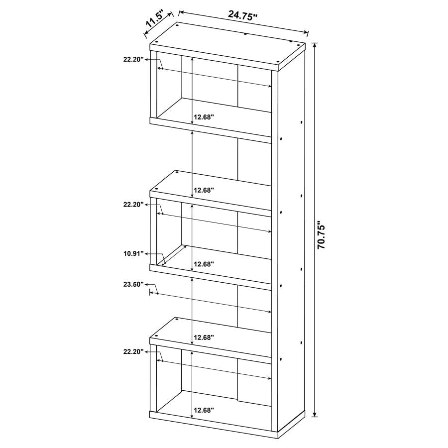 Joey - 5-tier Alternating Boxes Design Bookcase