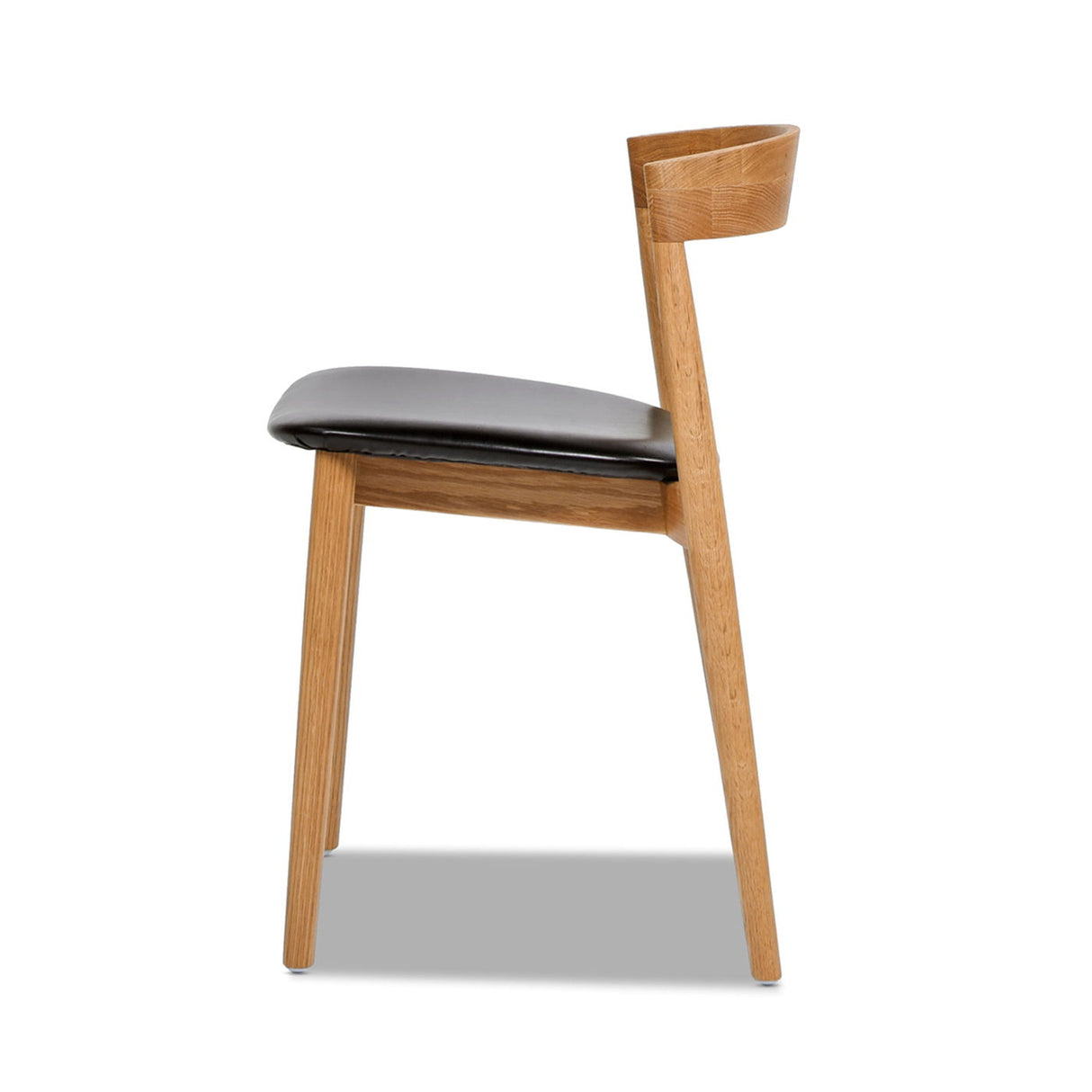 Raven - Stacking Sculpted Oak Dining Chair - Warm Natural Brown / Black by Jennifer Taylor Home | Bel Furniture