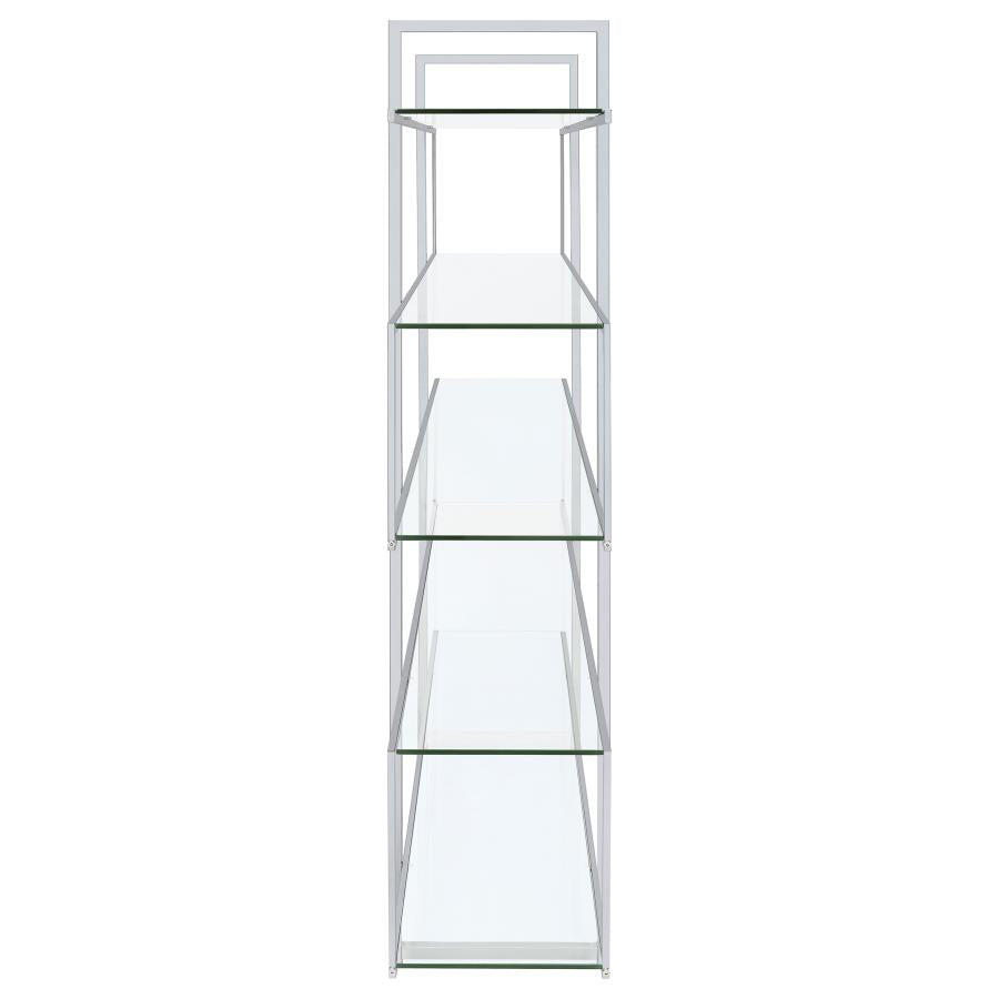 Elmer - 5-Shelf Bookshelf - Clear And Chrome