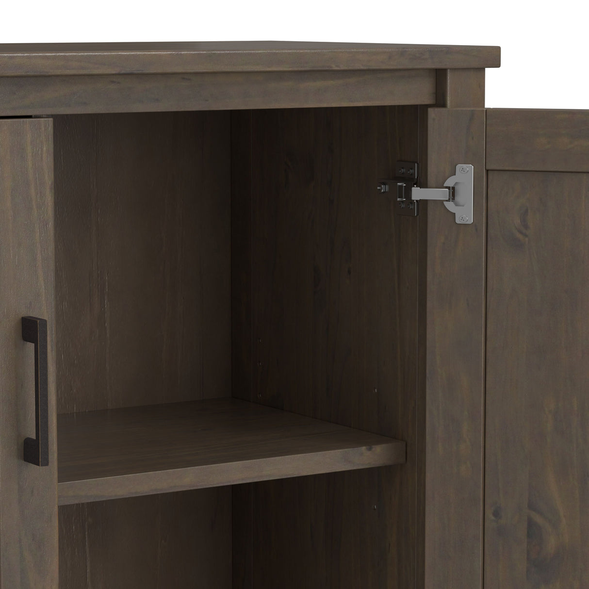 Ela - Low Storage Cabinet - Smoky Brown by Simpli-Home | Bel Furniture