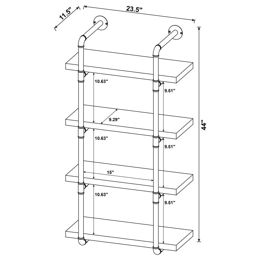 Elmcrest - 4-Shelf Wall Bookshelf