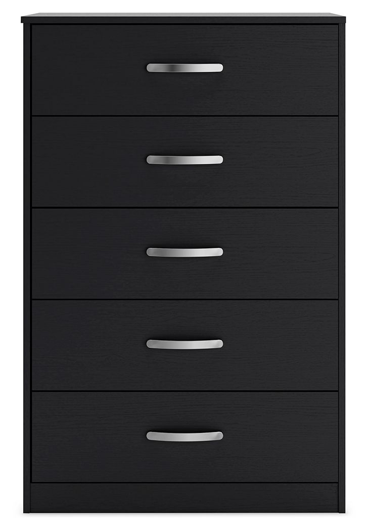 Finch - Black - Five Drawer Chest - 46" Height by Signature Design by Ashley® | Bel Furniture