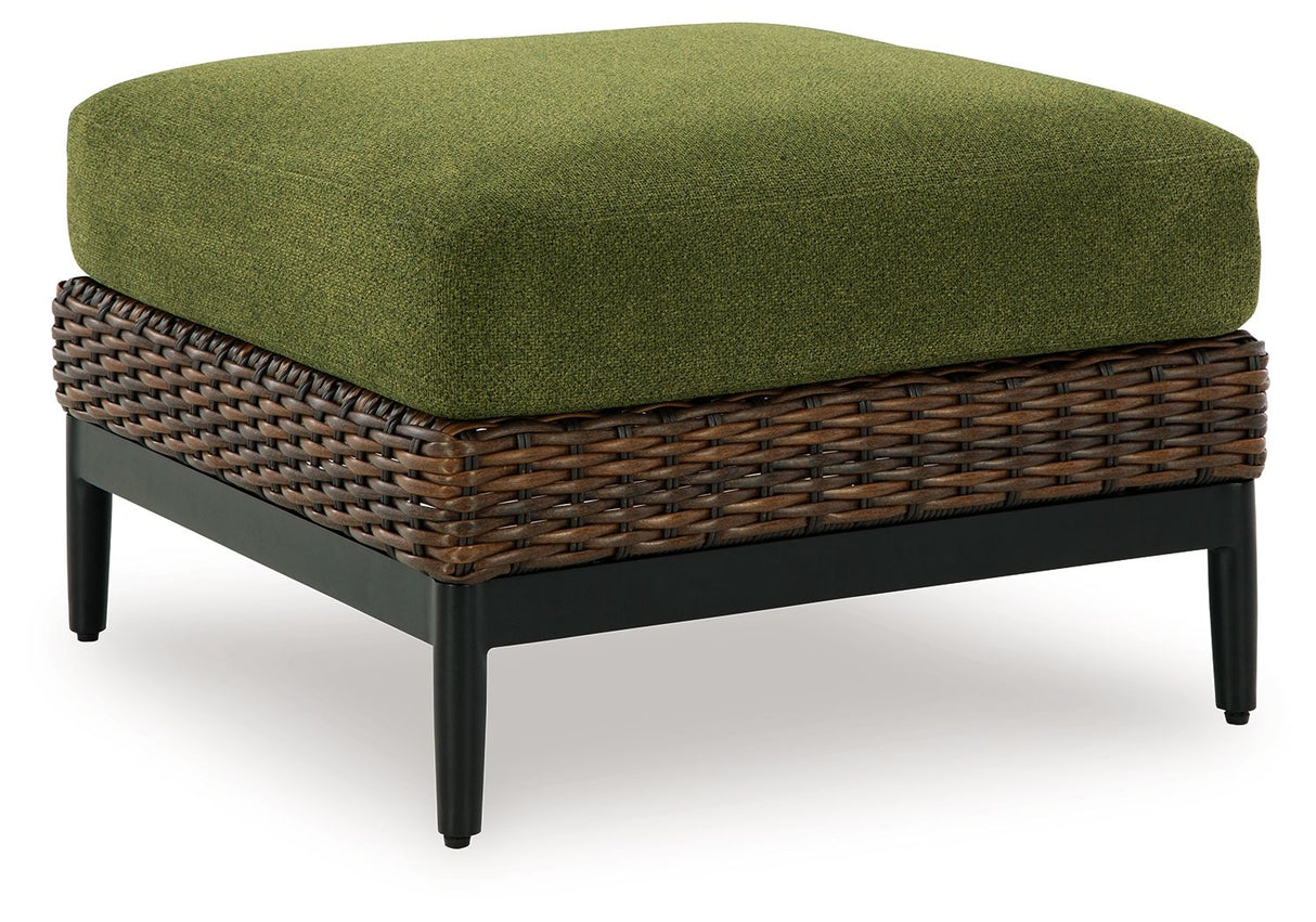 Horizon Hall - Brown / Green - Ottoman With Cushion by Signature Design by Ashley® | Bel Furniture