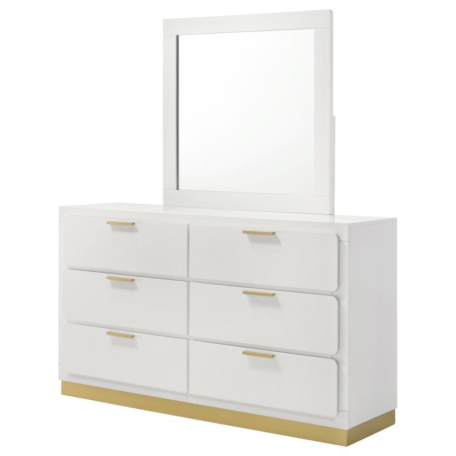 Caraway - 6-Drawer Bedroom Dresser With Mirror by Coaster Fine Furniture | Bel Furniture