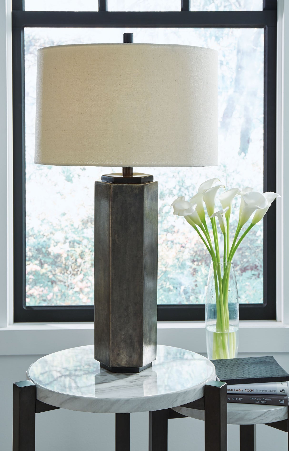 Dirkton - Antique Pewter Finish - Metal Table Lamp by Signature Design by Ashley® | Bel Furniture