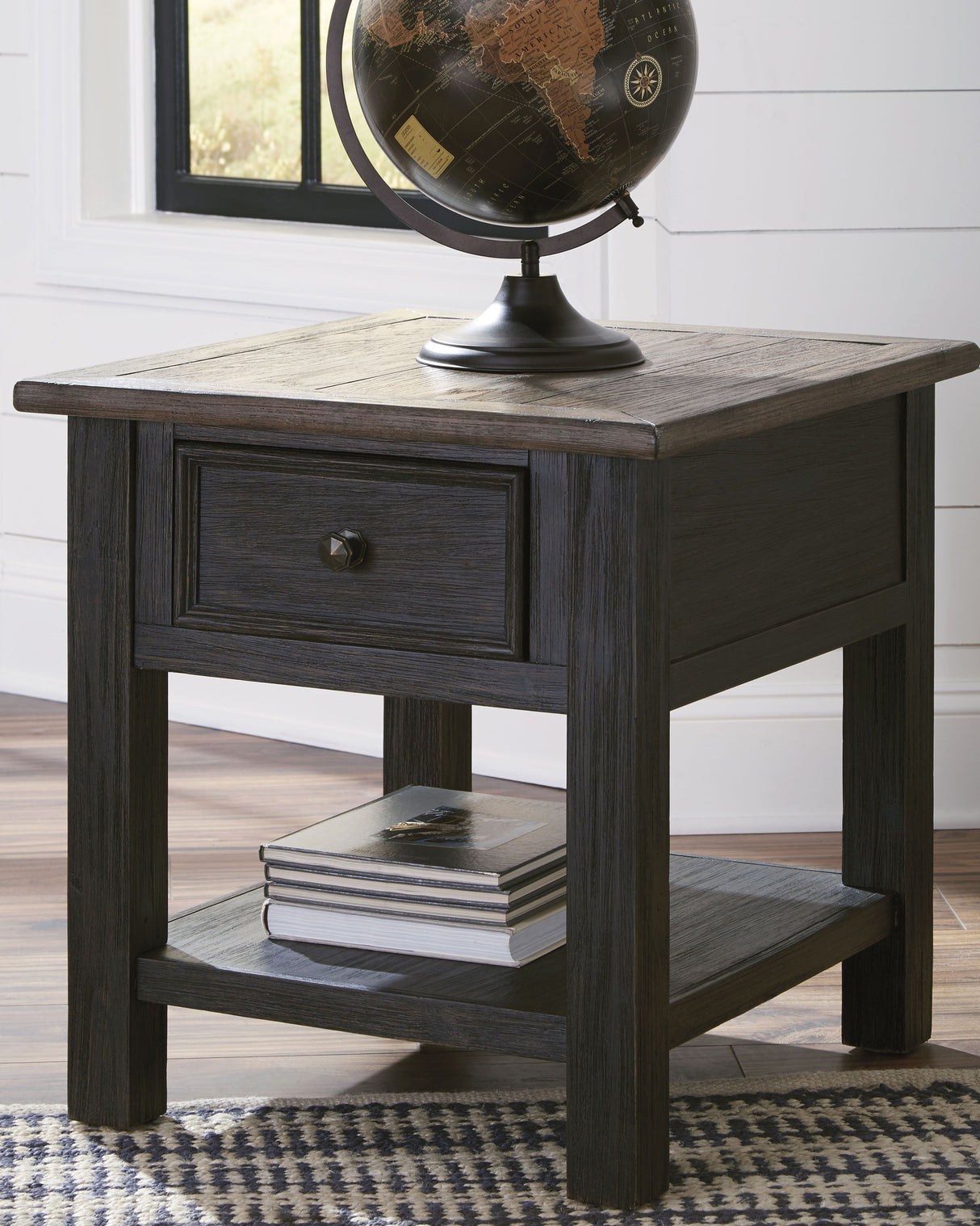 Tyler Creek - Grayish Brown / Black - Rectangular End Table by Signature Design by Ashley® | Bel Furniture