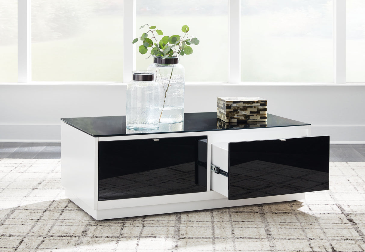 Gardoni - White / Black - Rectangular Cocktail Table by Signature Design by Ashley® | Bel Furniture