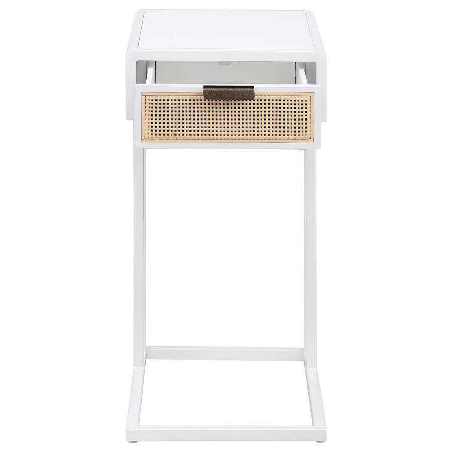 Amherst - 1-Drawer Radio Weave Cane Metal Side Table by Coaster Fine Furniture | Bel Furniture