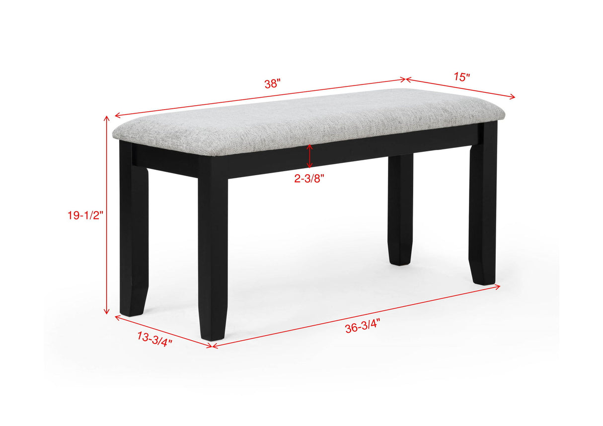 Lester - 6 Piece Dining Set With Bench - Light Gray