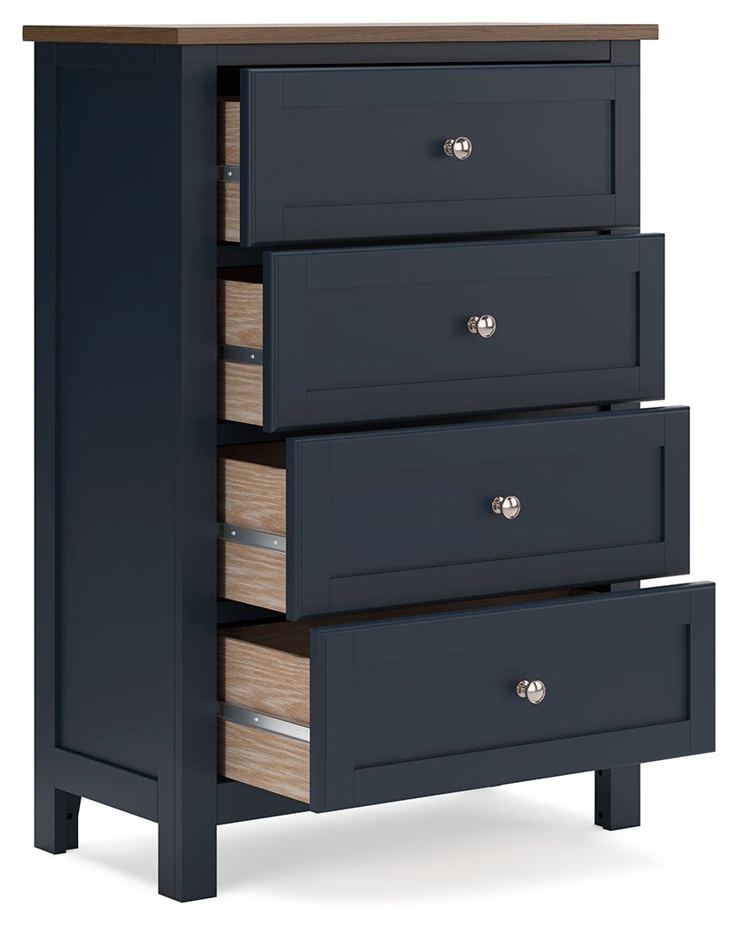 Landocken - Brown / Blue - Four Drawer Chest by Signature Design by Ashley® | Bel Furniture