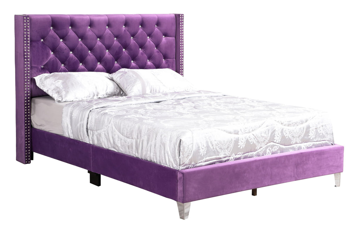 Upholstered Nailhead Trim Chic Bed - view 27