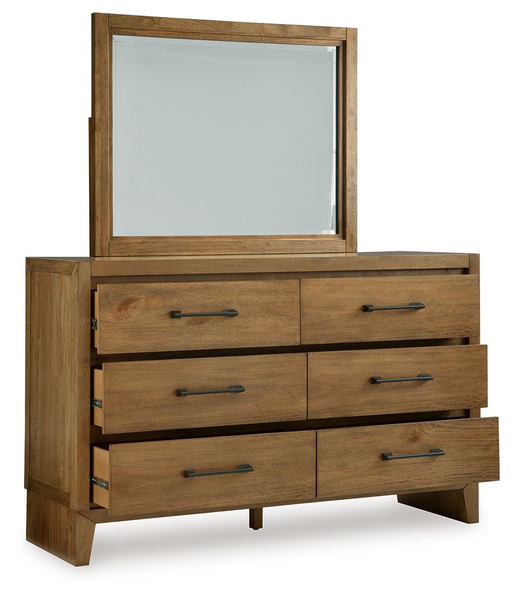 Sherbana - Light Brown - Dresser And Mirror by Signature Design by Ashley® | Bel Furniture