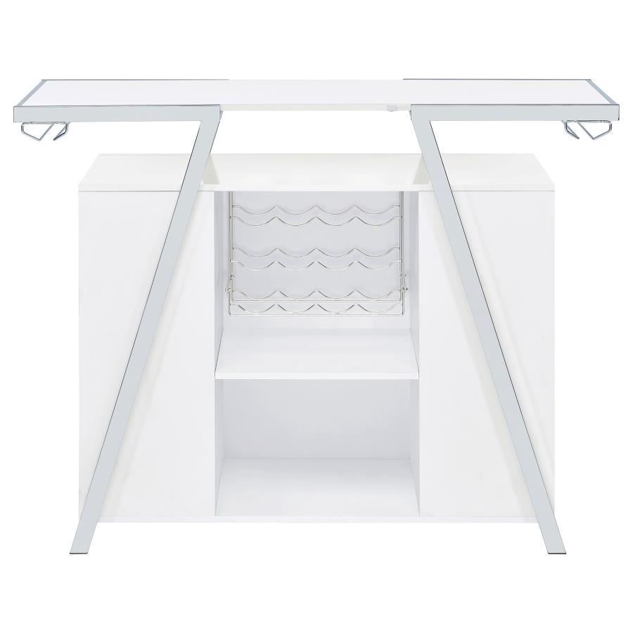Araceli - Freestanding LED Home Bar Cabinet - White High Gloss by Coaster Fine Furniture | Bel Furniture