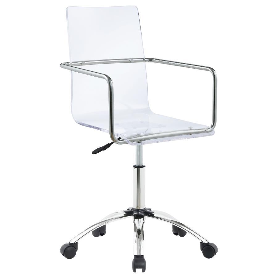 Amaturo - Acrylic Adjustable Home Office Desk Chair - Clear by CoasterEssence | Bel Furniture