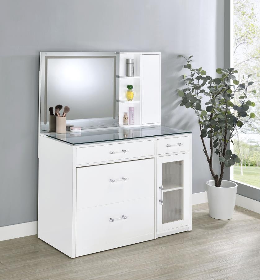 Flora - 2-Drawer Vanity Set With LED Mirror by Coaster Fine Furniture | Bel Furniture