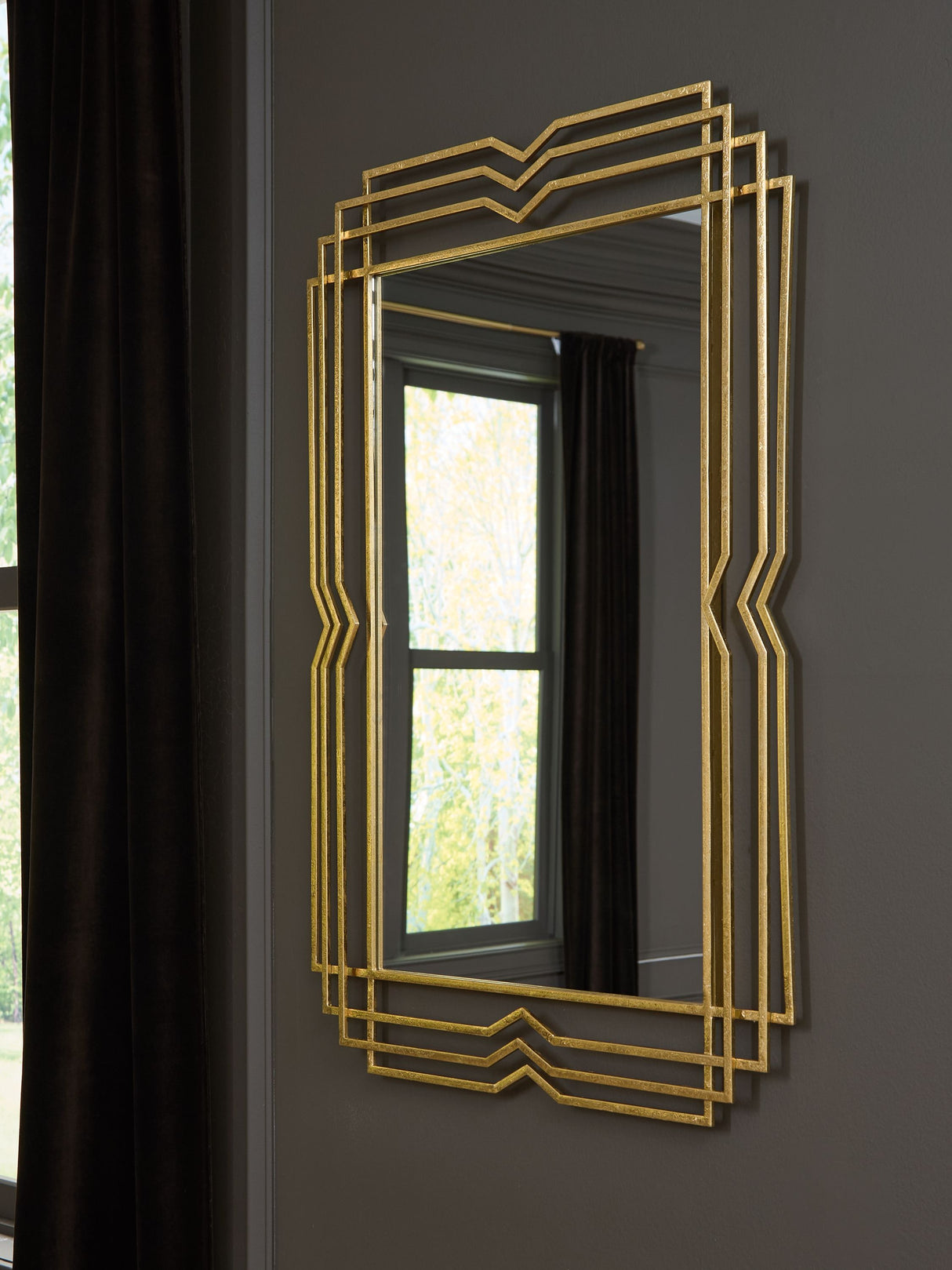 Claybrook - Gold Finish - Accent Mirror by Signature Design by Ashley® | Bel Furniture
