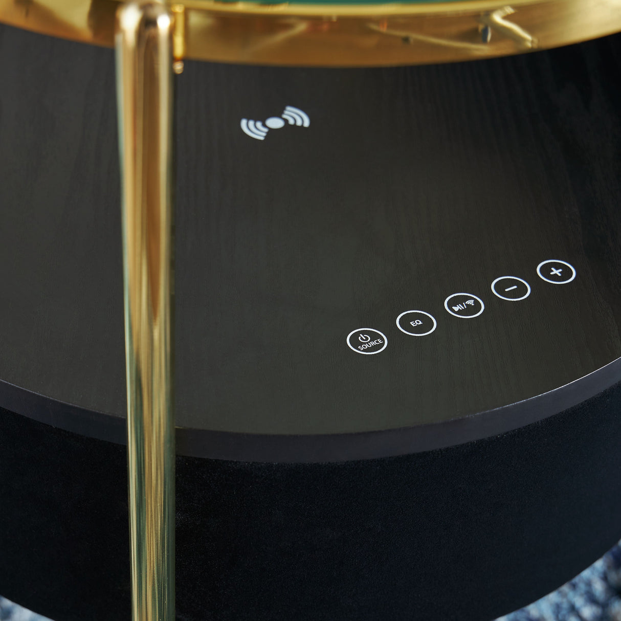 Nedman - Black / Gold Finish - Accent Table With Speaker by Signature Design by Ashley® | Bel Furniture