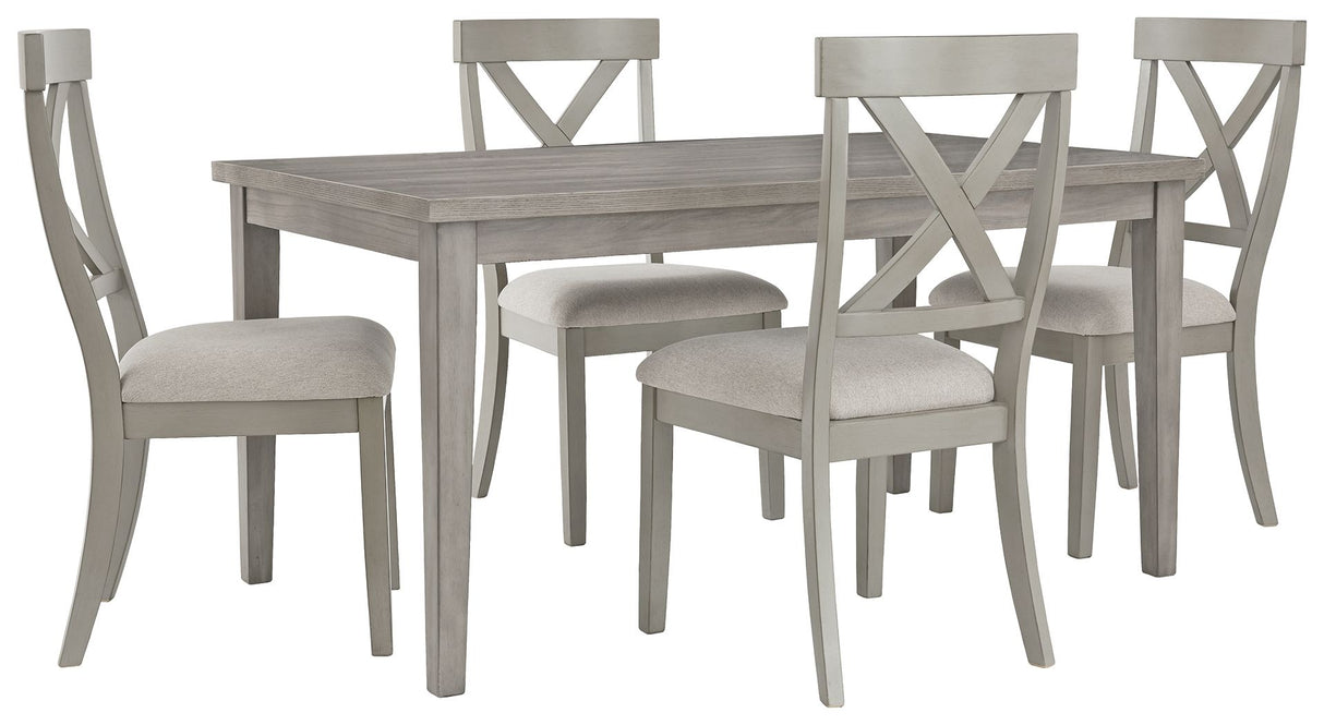 Parellen - Gray - Rectangular Dining Room Table by Signature Design by Ashley® | Bel Furniture