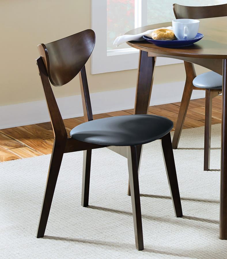 Jedda - Wood Dining Side Chair (Set of 2) - Dark Walnut And Black by CoasterEveryday | Bel Furniture