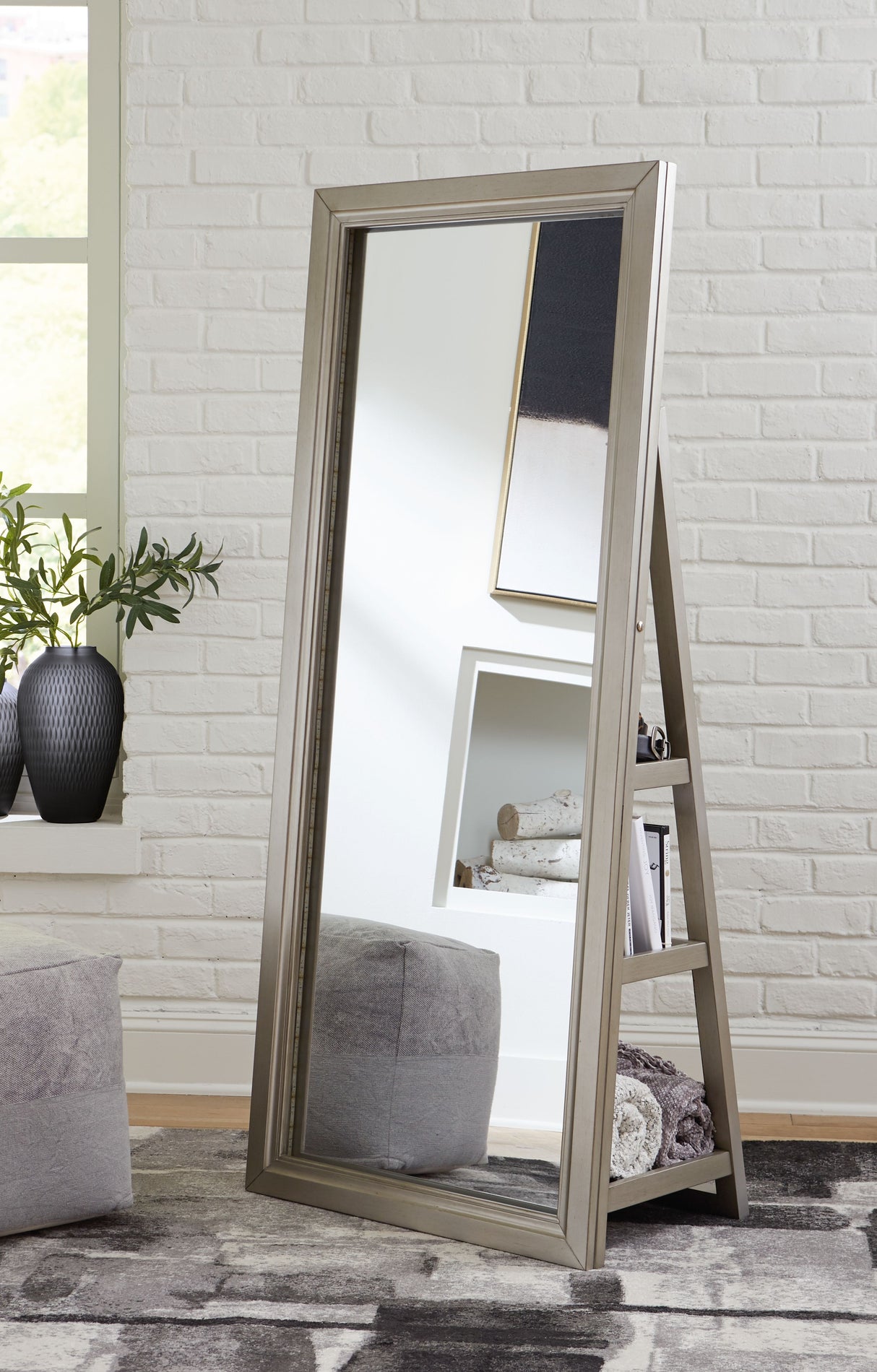 Evesen - Floor Standing Mirror/Storage by Signature Design by Ashley® | Bel Furniture