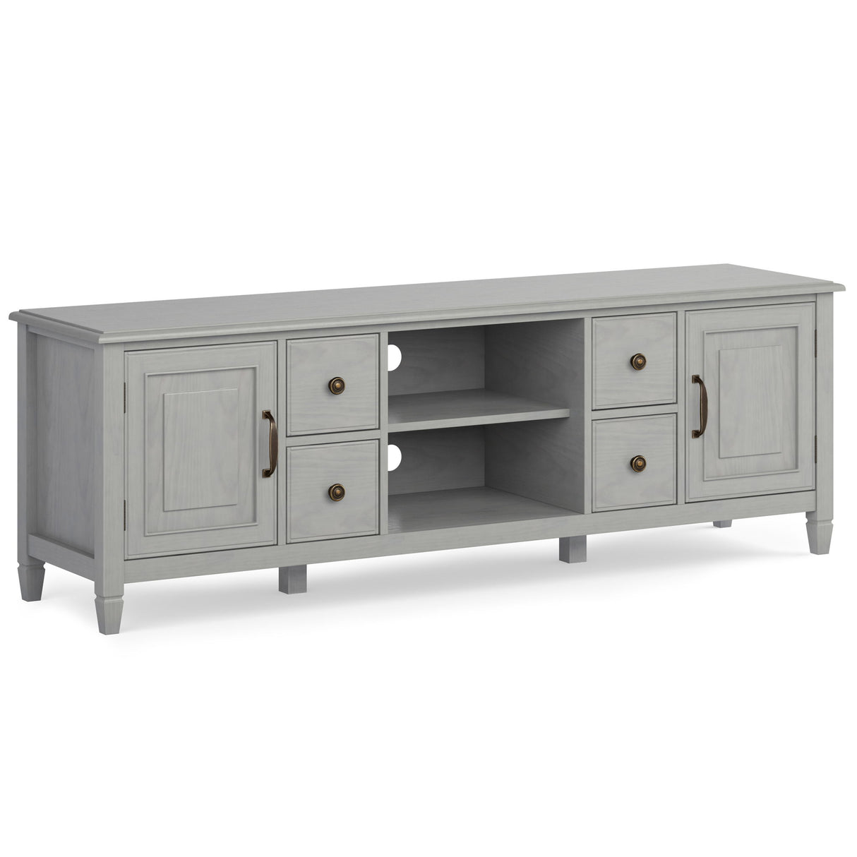 Connaught - Wide TV Stand Gray by Simpli-Home | Bel Furniture