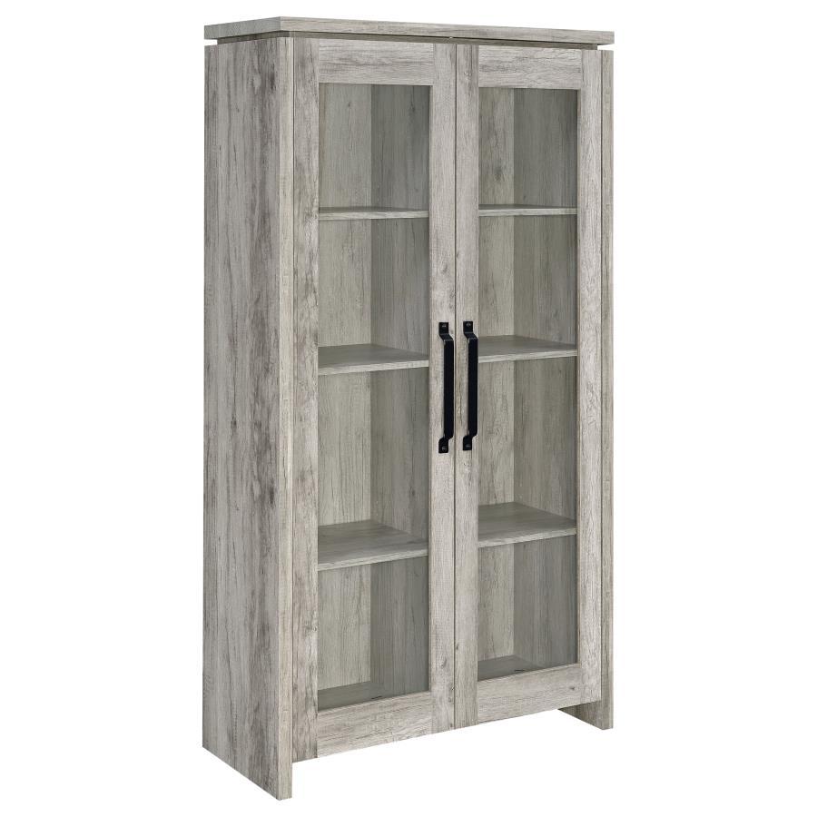 Alejo - 2 Door Engineered Wood Tall Cabinet - Gray Driftwood by CoasterEssence | Bel Furniture