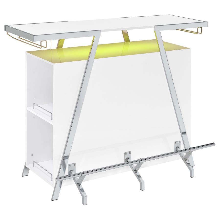 Araceli - Freestanding LED Home Bar Cabinet - White High Gloss by Coaster Fine Furniture | Bel Furniture