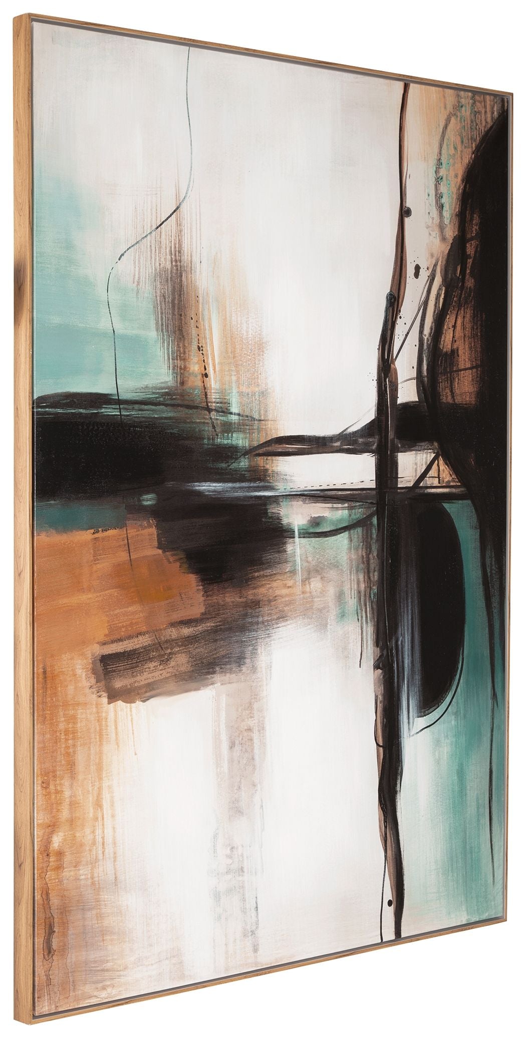 Brunonia - Teal / Orange / Black - Wall Art by Signature Design by Ashley® | Bel Furniture